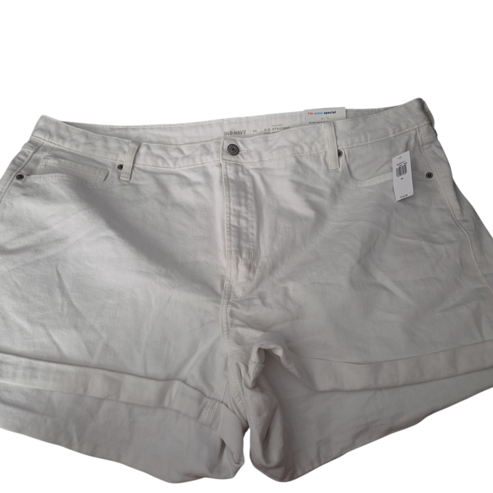 Old Navy White Women's Cuffed Denim Shorts